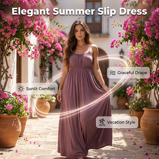 👗 SCONTO TEMPORANEO DEL 50%! ✨ Abito da donna con cordoncino e spalline sottili – Vestibilità ampia, traspirante, perfetto per le vacanze 🌸