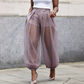 ✨Pantaloni da donna con inserti in rete in stile “lanterna” – look leggero, vestibilità comoda e versatili – perfetti per le giornate calde, la spiaggia e il tempo libero – con eleganti dettagli in rete