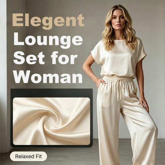 Set composto da un elegante top e un paio di pantaloni a gamba larga da donna