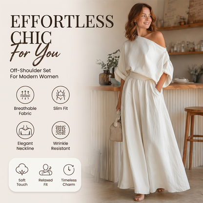 Set composto da top senza spalline e pantaloni a gamba larga da donna