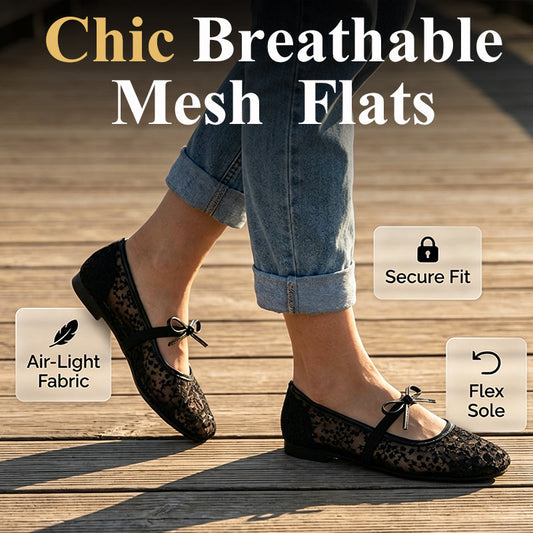 🌸 Eleganti scarpe basse in maglia con fiocco e motivo floreale