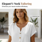 Casual T-shirt met V-hals en knopen voor dames