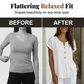 Casual T-shirt met V-hals en knopen voor dames