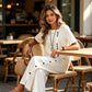 🔥🔥Sconto del 50% sulla nuova collezione – Set a due pezzi: top casual da donna e pantaloni a gamba larga