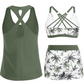 👙🌊Set da bagno da donna in 3 pezzi: tankini con pantaloncini🤸
