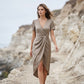 🌸2026 HOT SALE🔥-50%✨ Satijnen Maxi Jurk 👗 Elegante V-hals & slank silhouet