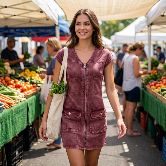 🏃‍♀️ Un vero successo! Non esitate! Abito casual da donna con maniche corte e cerniera