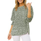 Camicetta casual da donna a pois con maniche a 3/4