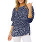 Camicetta casual da donna a pois con maniche a 3/4