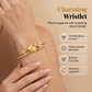 Bracelet ouvert élégant à motif floral pour femme