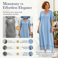 Abito midi da donna dalla vestibilità ampia, con scollo a V e nappine