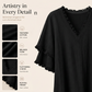 Abito midi da donna dalla vestibilità ampia, con scollo a V e nappine