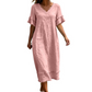 Abito midi da donna dalla vestibilità ampia, con scollo a V e nappine