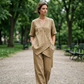 👗 Set composto da top asimmetrico e pantaloni a gamba larga da donna – look moderno, taglio leggero e versatile – perfetto per le giornate calde, le feste e le occasioni speciali | Spedizione gratuita