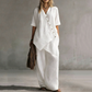 👗 Set composto da top asimmetrico e pantaloni a gamba larga da donna – look moderno, taglio leggero e versatile – perfetto per le giornate calde, le feste e le occasioni speciali | Spedizione gratuita