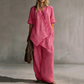 👗 Set composto da top asimmetrico e pantaloni a gamba larga da donna – look moderno, taglio leggero e versatile – perfetto per le giornate calde, le feste e le occasioni speciali | Spedizione gratuita