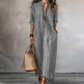 👗 Abito lungo da donna in stile bohémien a righe verticali, scollo a V – Maniche di media lunghezza, tessuto fluido, taglio ampio 🔥 -50%
