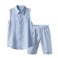 👔 Herren Leinen ärmelloses Hemd & Shorts Set – leicht, atmungsaktiv & vielseitig – perfekt für warme Tage, Strand & Freizeit – lässiger Look mit hohem Tragekomfort | Versandfrei
