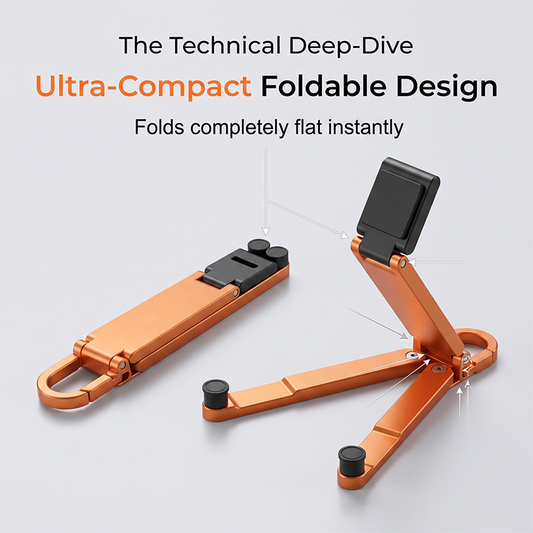 📱 Mini supporto per cellulare in alluminio con portachiavi – supporto da tavolo pieghevole – compatto, leggero e versatile – perfetto per quando si è in giro, in ufficio e in viaggio – ideale per videochiamate, film e lettura