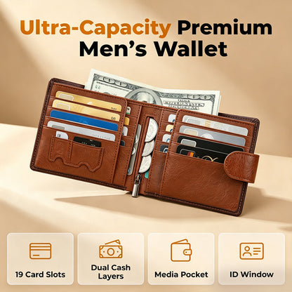 👛 SCONTO DEL 50%! 🛡️ Portafoglio da uomo vintage con protezione RFID – Vera pelle e design compatto – Protegge dalla lettura non autorizzata – Ideale per l'uso quotidiano o in viaggio – Elegante e sicuro 💳✨🧳