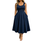 🔥SCONTO DEL 50% - OLTRE 50.000 PEZZI VENDUTI👗Abito midi da donna a trapezio con vita incrociata che nasconde il ventre e il grasso sui fianchi