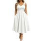 🔥SCONTO DEL 50% - OLTRE 50.000 PEZZI VENDUTI👗Abito midi da donna a trapezio con vita incrociata che nasconde il ventre e il grasso sui fianchi