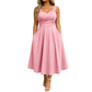🔥SCONTO DEL 50% - OLTRE 50.000 PEZZI VENDUTI👗Abito midi da donna a trapezio con vita incrociata che nasconde il ventre e il grasso sui fianchi