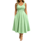 🔥SCONTO DEL 50% - OLTRE 50.000 PEZZI VENDUTI👗Abito midi da donna a trapezio con vita incrociata che nasconde il ventre e il grasso sui fianchi