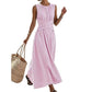 ⏳50% DI SCONTO!!⏰ Vestito Maxi a Righe Casual Senza Maniche da Donna 🎀👗