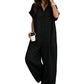 🚀 Neu eingetroffen – 50% Probierpreis! Lässiger, locker sitzender Kurzarm-Jumpsuit mit Knöpfen für Damen