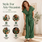 Sconto del 50%🌺Set composto da un top da donna dal taglio casual con cintura da annodare e pantaloni a gamba larga