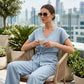 Sconto del 50%🌺Set composto da un top da donna dal taglio casual con cintura da annodare e pantaloni a gamba larga