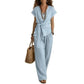 Sconto del 50%🌺Set composto da un top da donna dal taglio casual con cintura da annodare e pantaloni a gamba larga