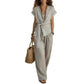 Sconto del 50%🌺Set composto da un top da donna dal taglio casual con cintura da annodare e pantaloni a gamba larga