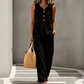 📈 Best seller n. 1 – subito il 50% di sconto! Set composto da top da donna senza maniche con bottoni e pantaloni larghi