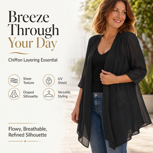 📢📢 Lo indossano tutte – tu no? Ora al 50%!🌺Cardigan da donna in chiffon leggero con davanti aperto