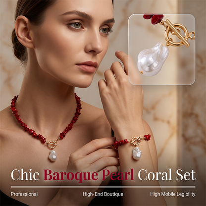 Set composto da collana e bracciale con pezzetti irregolari di turchese