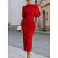 🌸👗 Nuova collezione 2026: abito da donna elegante, di media lunghezza, sciancrato e che slancia la figura