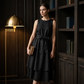 🔥-50%👗 Abito lungo da donna senza maniche – Cintura a cravatta, vita alta, taglio fluido