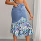 Gonna a sirena in denim a vita alta da donna