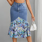 Gonna a sirena in denim a vita alta da donna