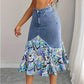 Gonna a sirena in denim a vita alta da donna