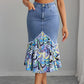 Gonna a sirena in denim a vita alta da donna