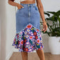Gonna a sirena in denim a vita alta da donna