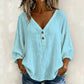 🔥-50%👕 Top casual da donna con scollo a V – Maniche a 3/4 a sbuffo in tessuto testurizzato