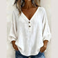 🔥-50%👕 Top casual da donna con scollo a V – Maniche a 3/4 a sbuffo in tessuto testurizzato