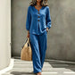🔥-50%👗 Set da donna con top con scollo a V e pantaloni larghi – Outfit casual a due pezzi🍃, perfetto sia a casa che in città