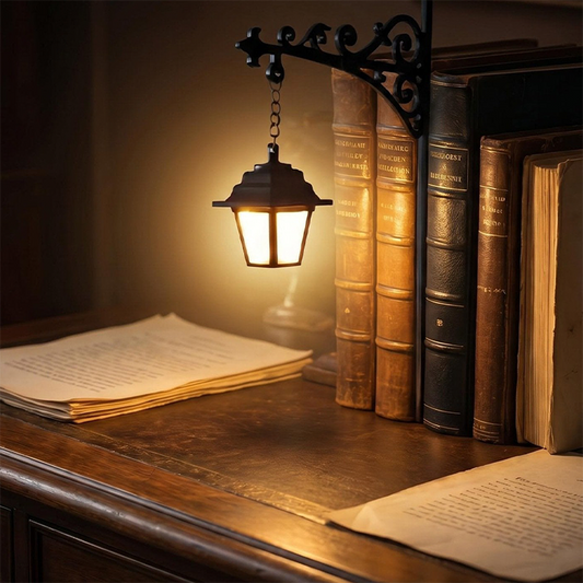 📚 SCONTO DEL 50%! 🏮 Reggilibro in miniatura in stile lampione retrò – Decorativo, robusto e dal tocco nostalgico – Ideale per la libreria, la scrivania e come regalo ✨