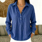 Camicia da donna casual, dalla vestibilità ampia, con chiusura a metà bottoni