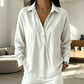 Camicia da donna casual, dalla vestibilità ampia, con chiusura a metà bottoni